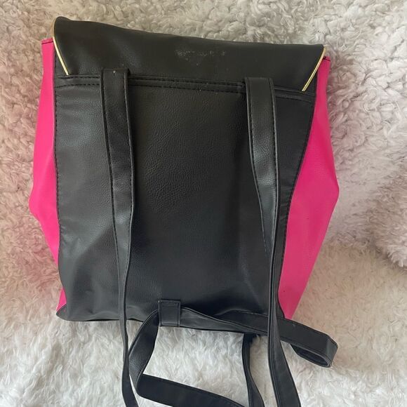 Juicy Couture hot pink and black faux leather expandable backpack main image 10